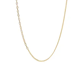 14k Mixed XS Curb & Small Square Oval Link Chain Necklace