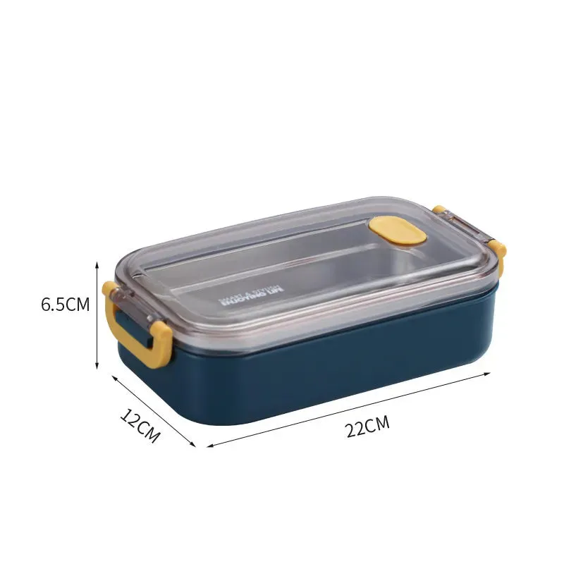 304 Stainless Steel Thermal Lunch Box Office Worker Bento Box Single/Double Layer Student Children F