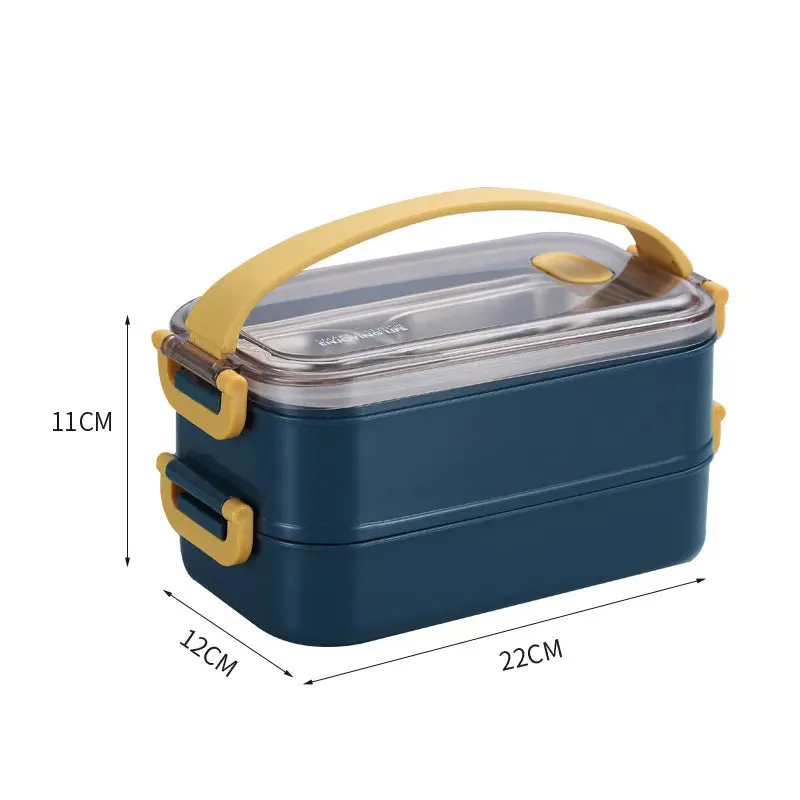 304 Stainless Steel Thermal Lunch Box Office Worker Bento Box Single/Double Layer Student Children F