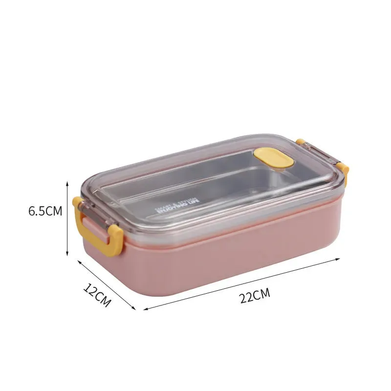 304 Stainless Steel Thermal Lunch Box Office Worker Bento Box Single/Double Layer Student Children F