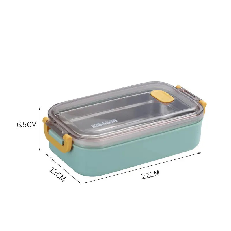 304 Stainless Steel Thermal Lunch Box Office Worker Bento Box Single/Double Layer Student Children F