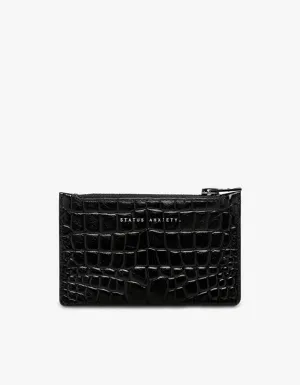 Avoiding Things Wallet - Black Croc Emboss