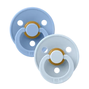 BIBS Colour Pacifiers 2 Pack (Size 1) - Sky Blue/Baby Blue