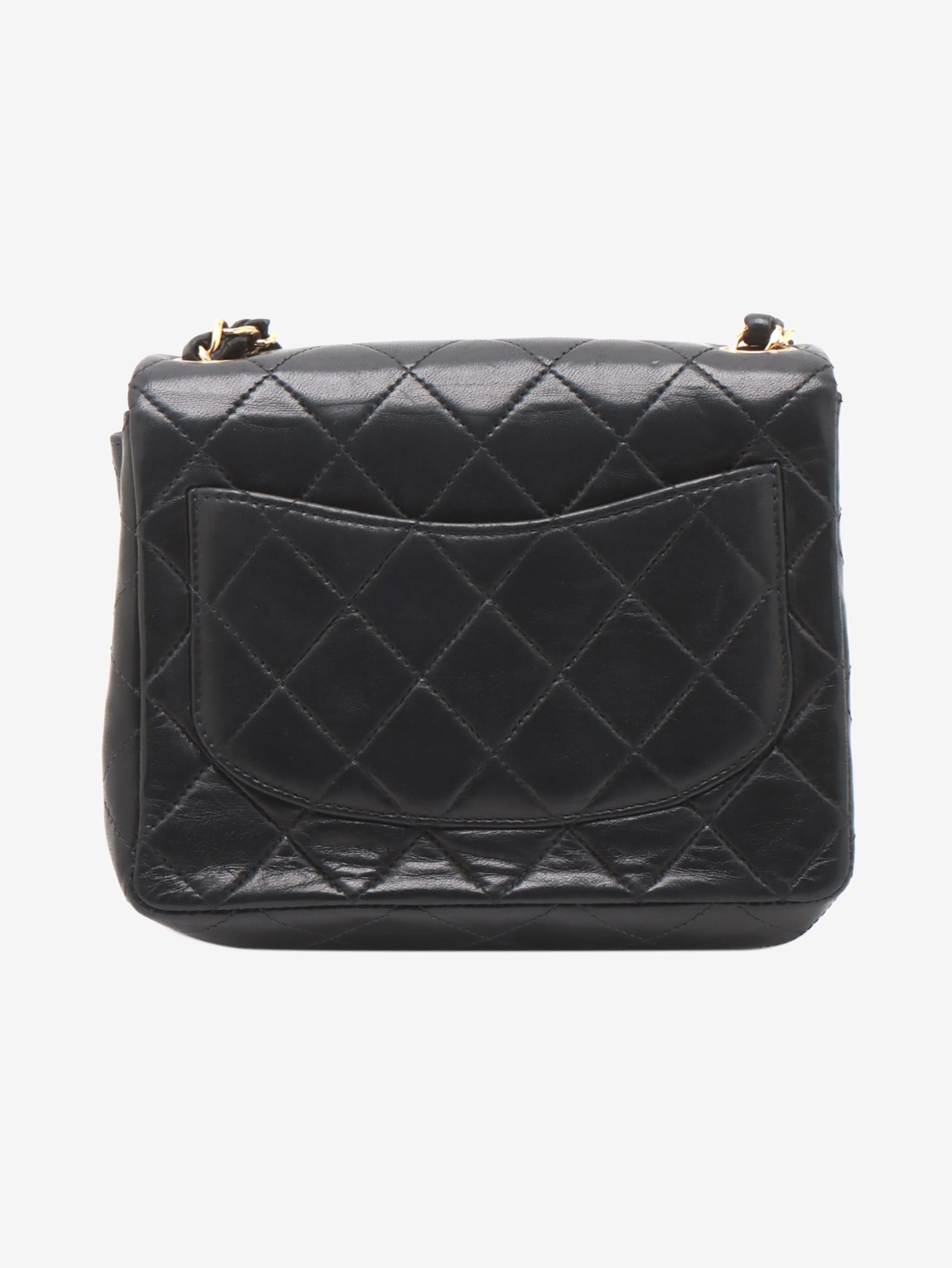 Black 2003 mini square Classic single flap bag