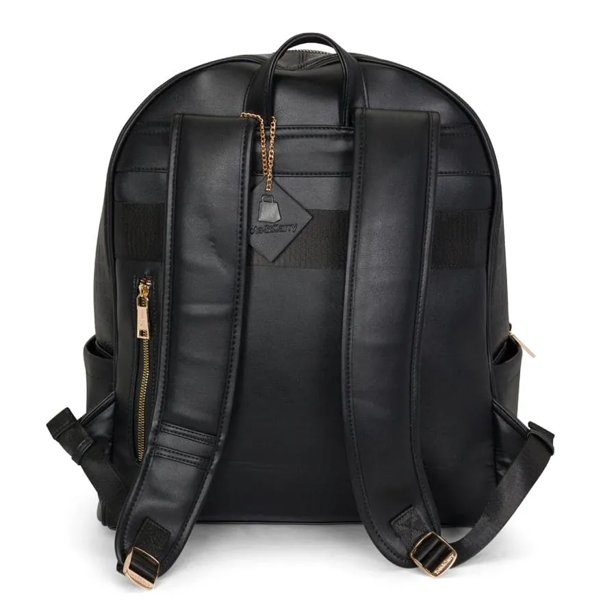 Black Apollo 2 Faux Crocodile Skin Backpack & Rolling Duffle Bag