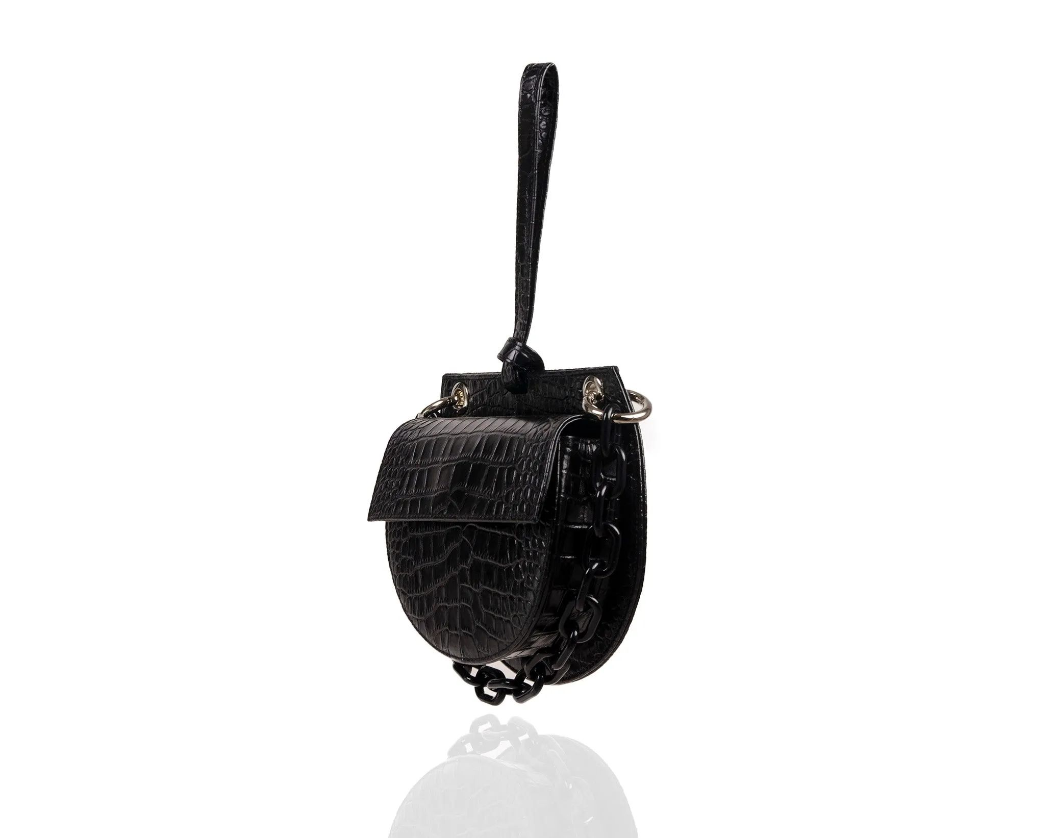 Black Semi Round Tania Bag