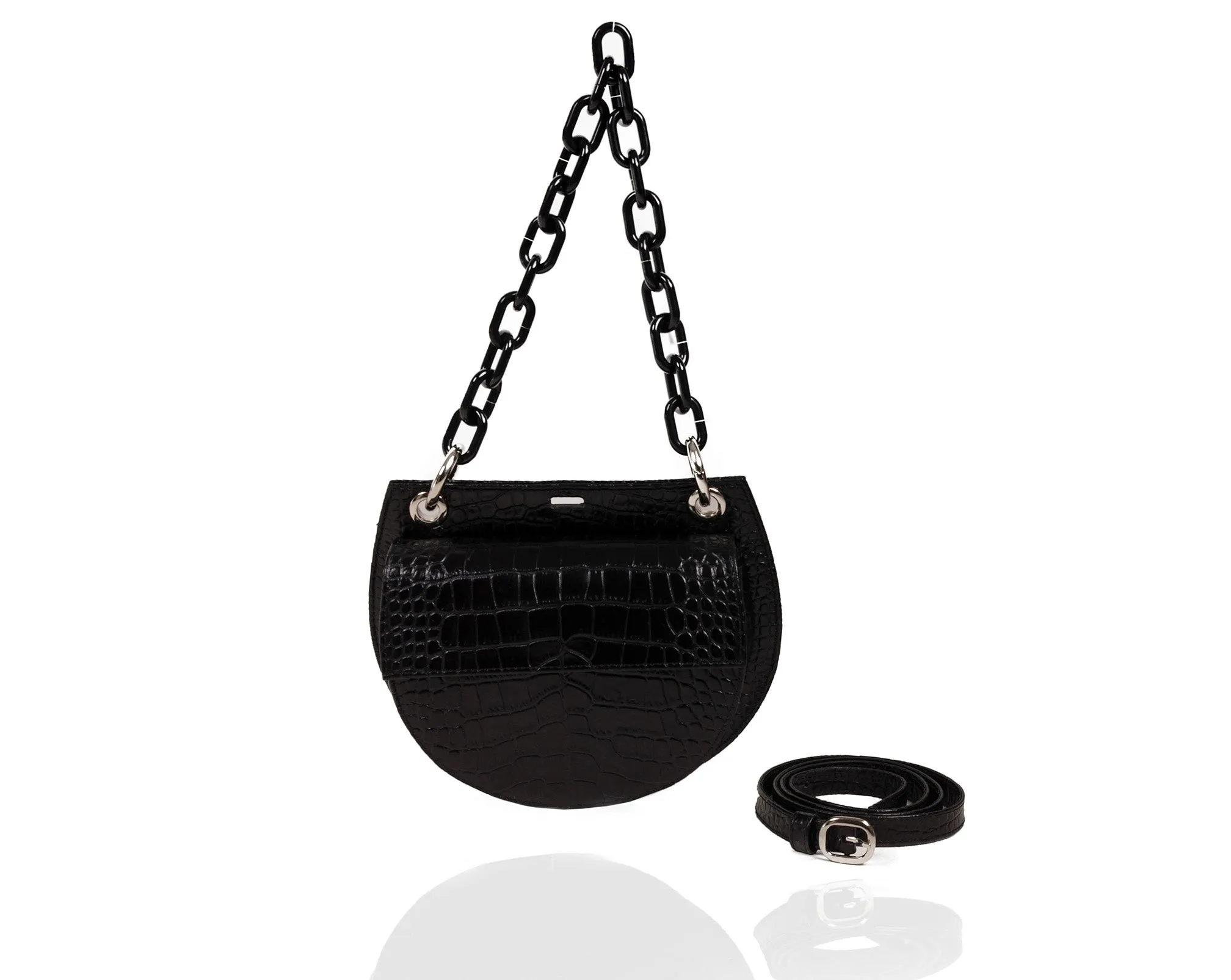 Black Semi Round Tania Bag