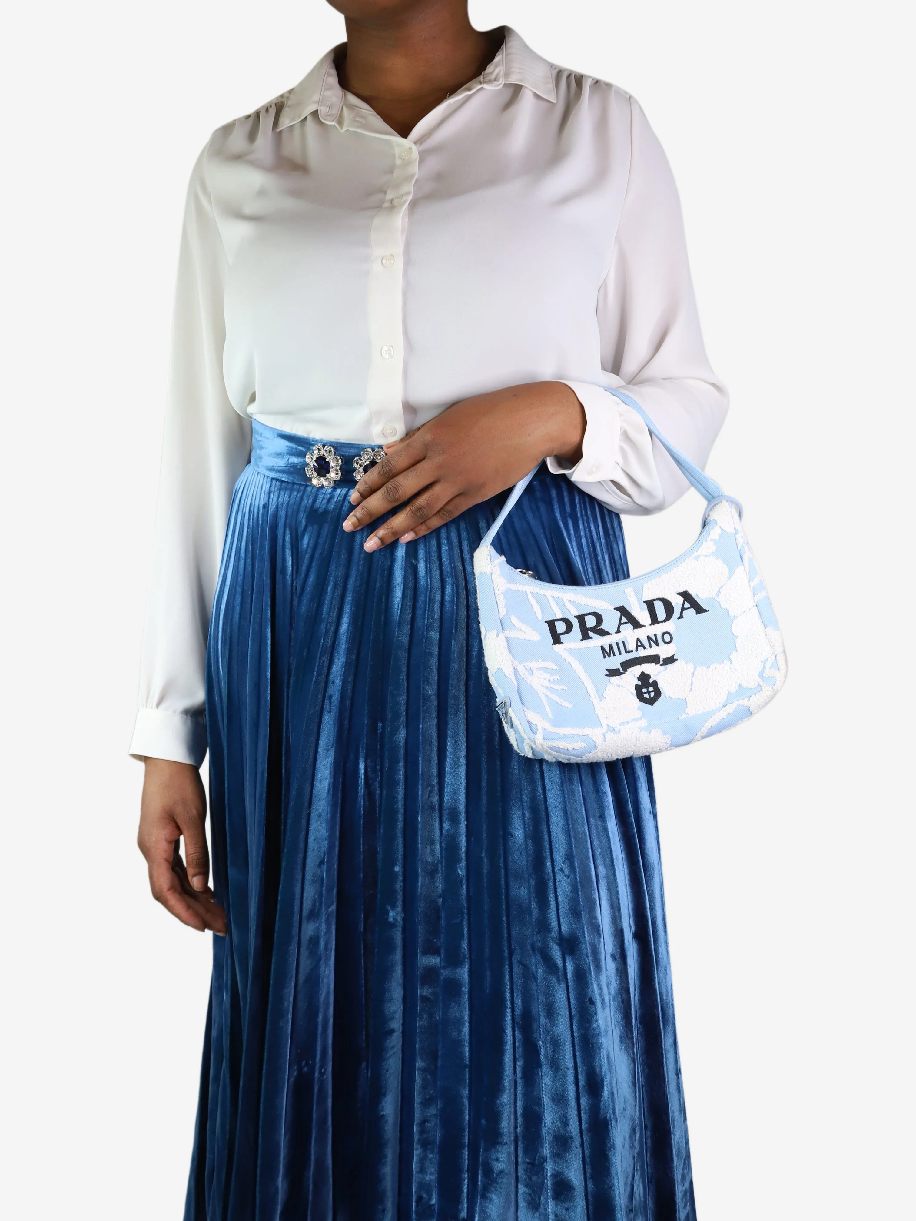 Blue Re-Edition 2000 patterned shoulder bag