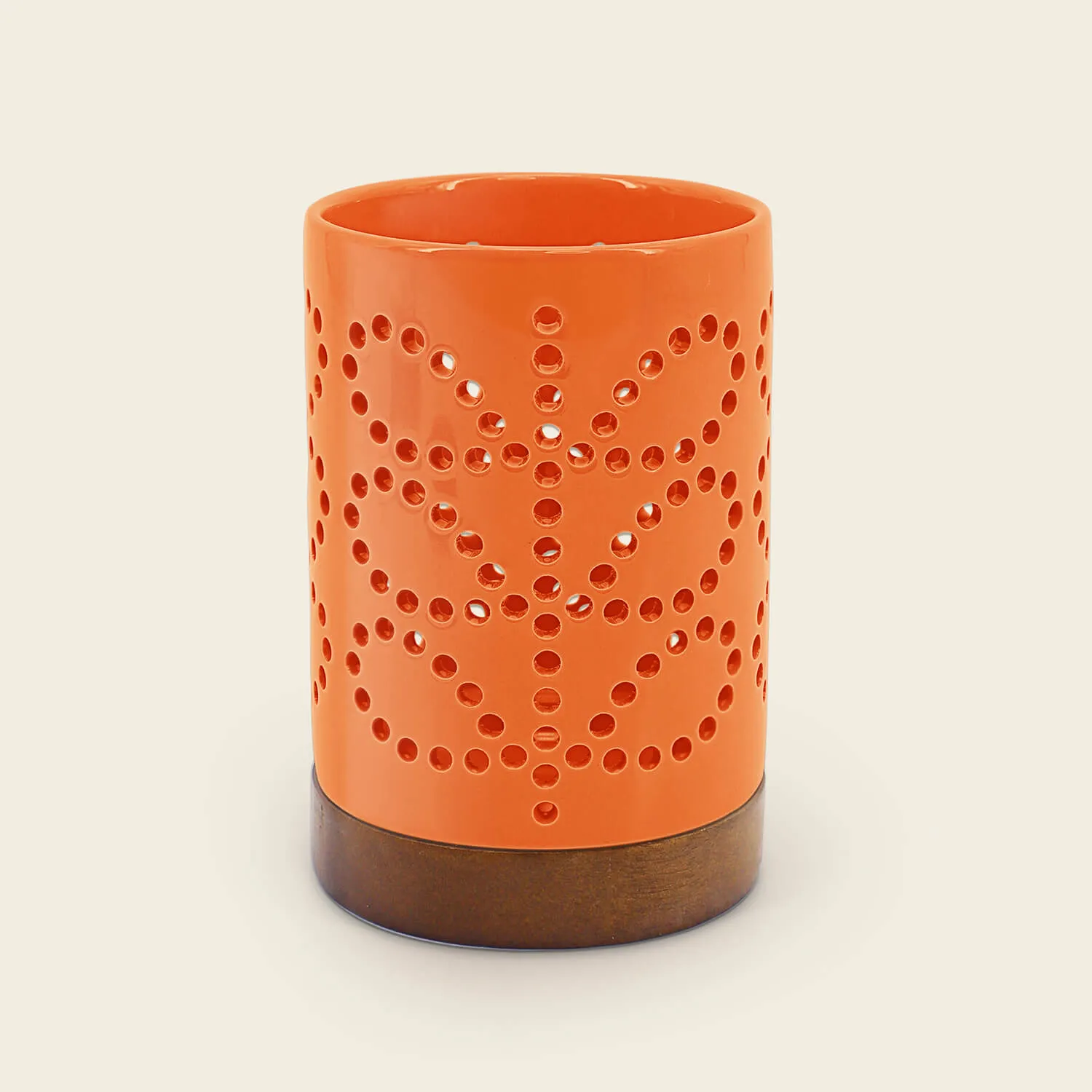 Ceramic Candle Holder - Linear Stem Persimmon