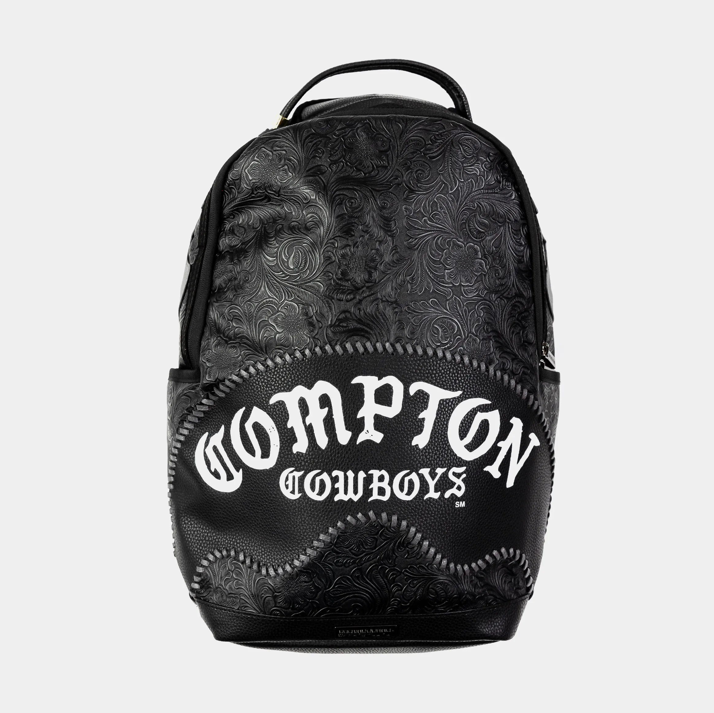 Compton Floral Print Mens Backpack (Black)