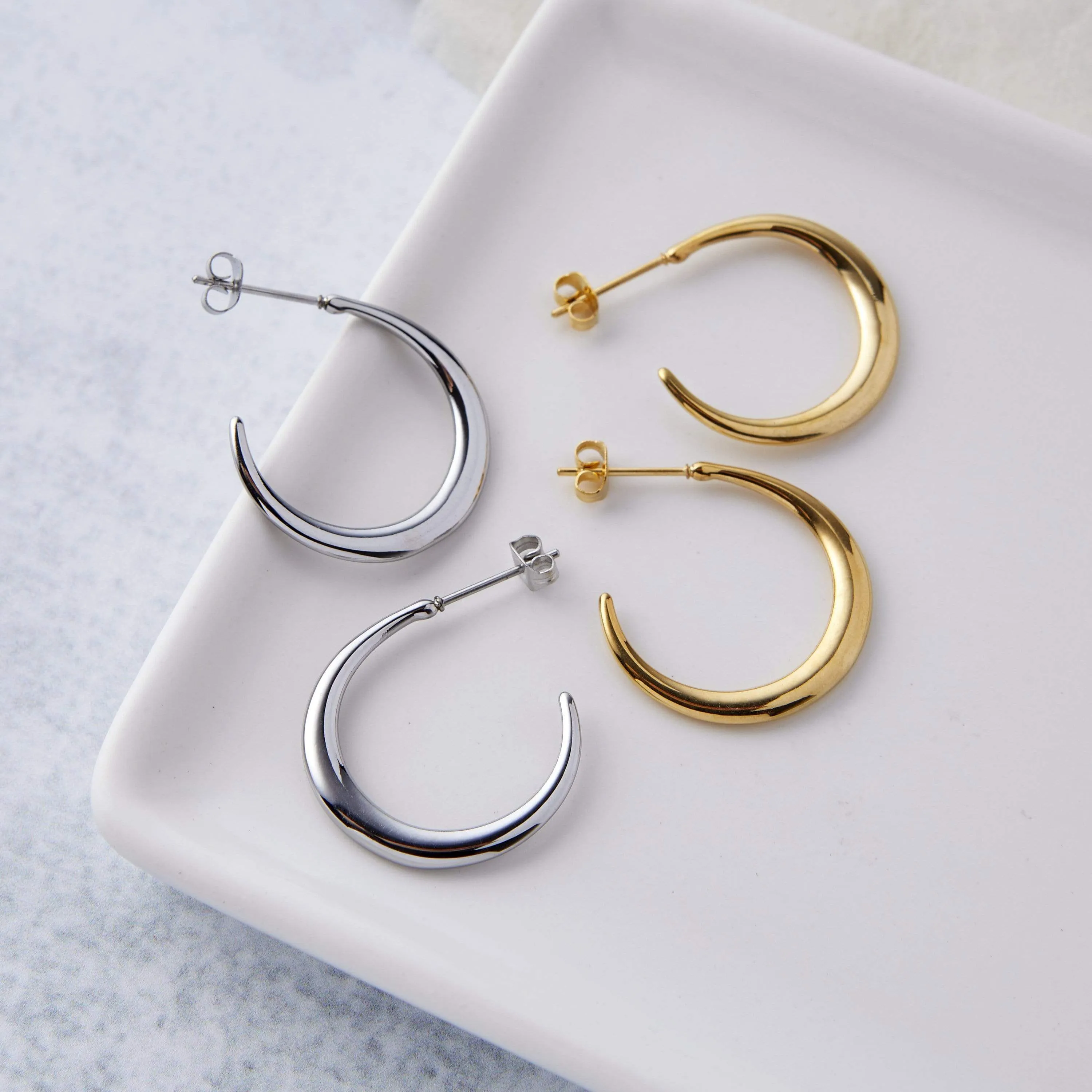 Crescent Hoop Earrings