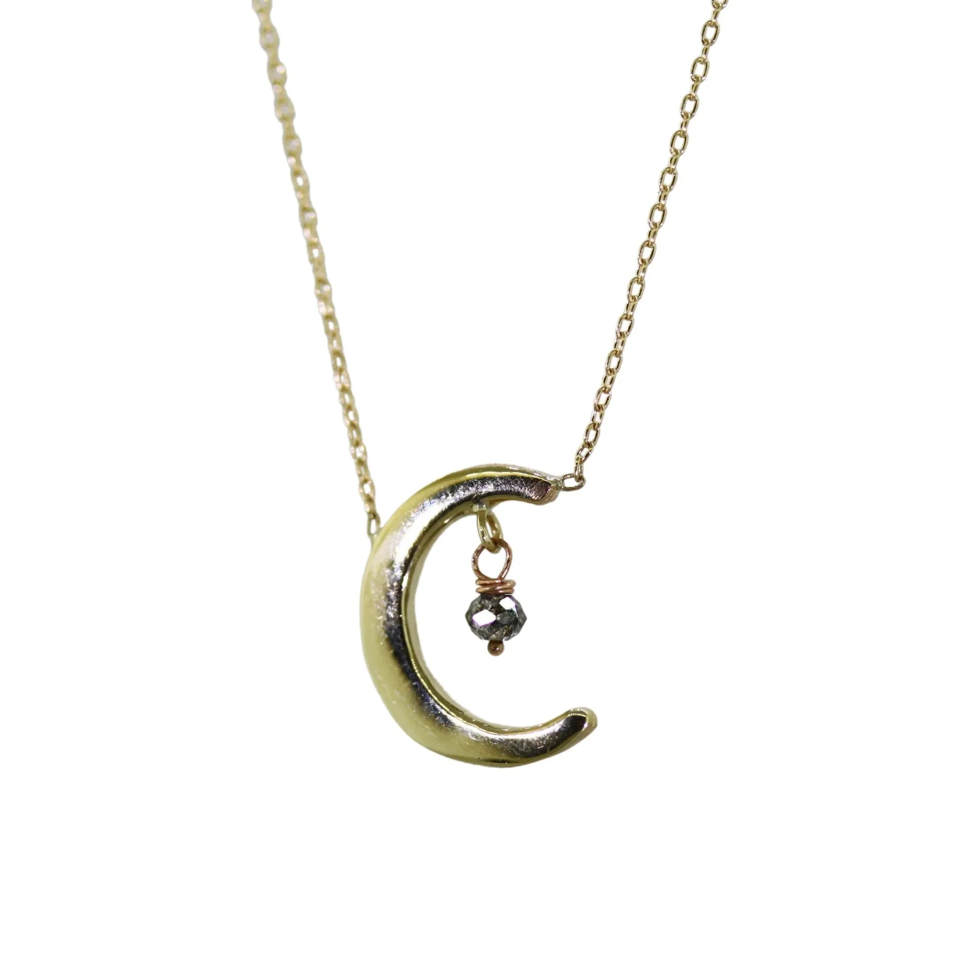 Crescent Moon & Diamond Necklace