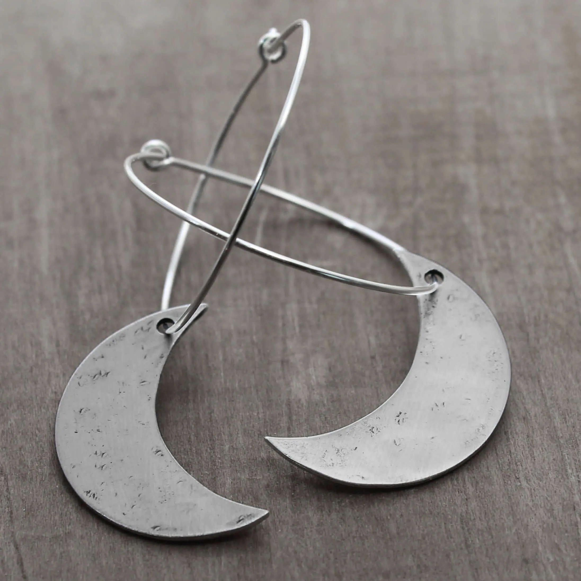 Crescent Moon Hoop Earrings