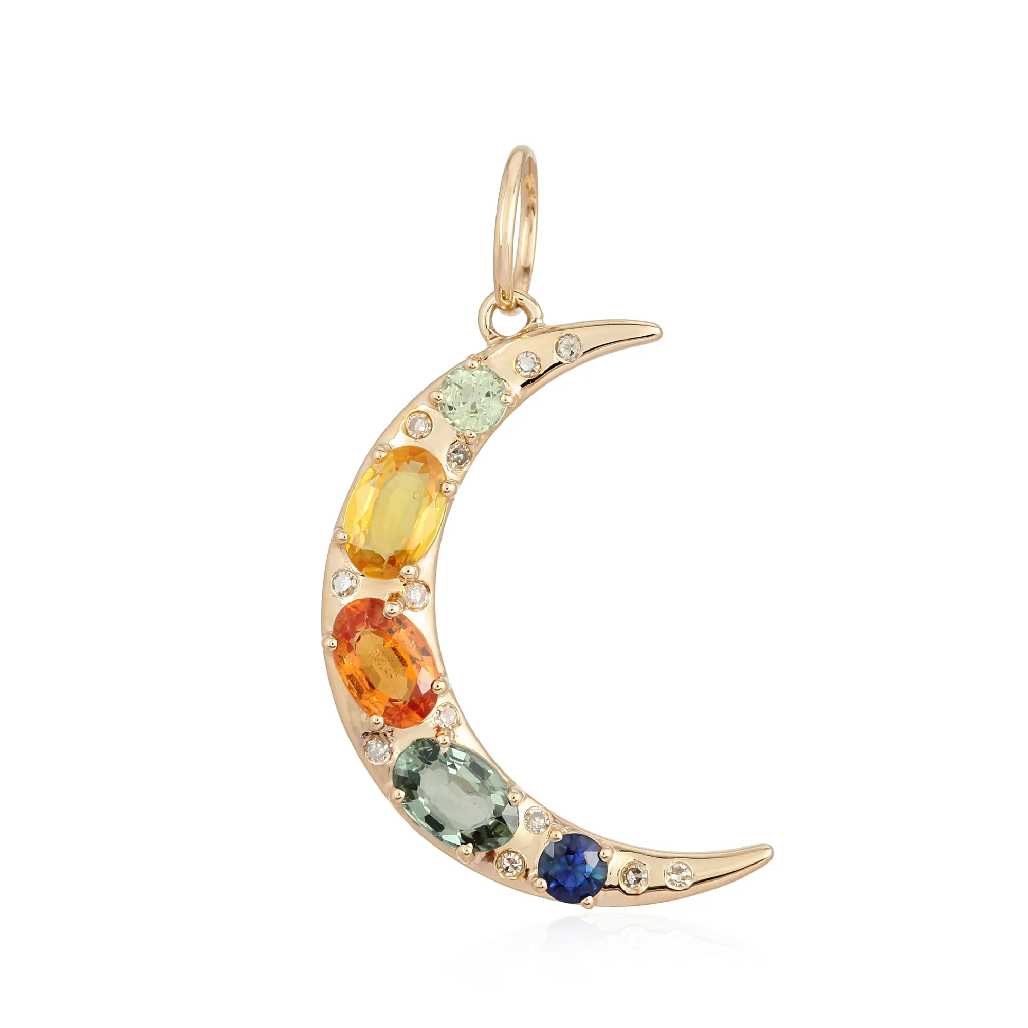 Crescent Moon Multi Stone