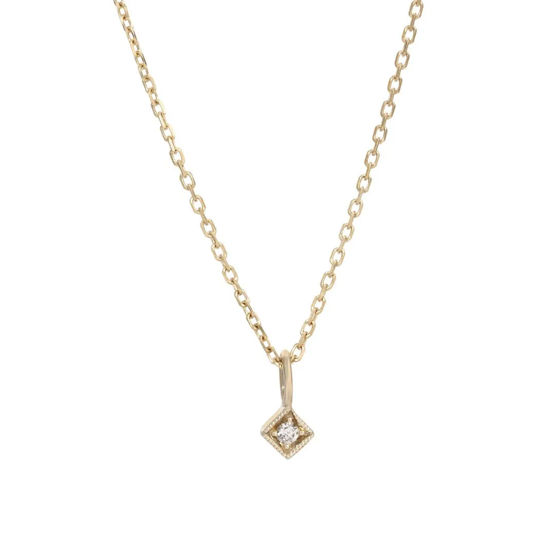 Diamond Mini Square Necklace all