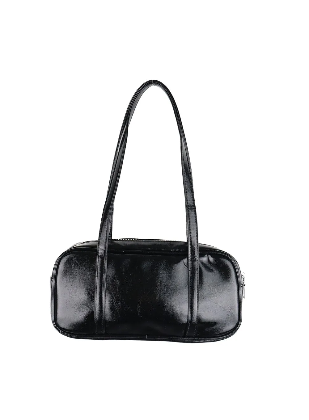 Faux Leather Round Square Shoulder Bag CA402