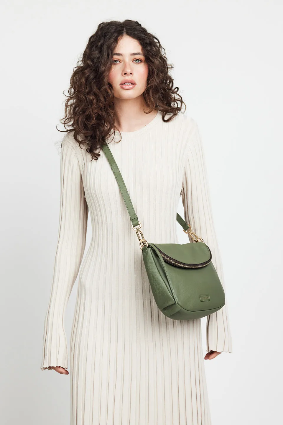 FiFi Cactus Leather Shoulder Bag