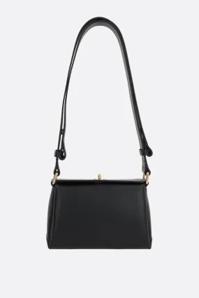 Folded mini smooth leather shoulder bag