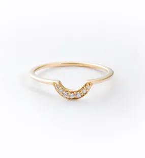 Gold Tiny Crescent Ring