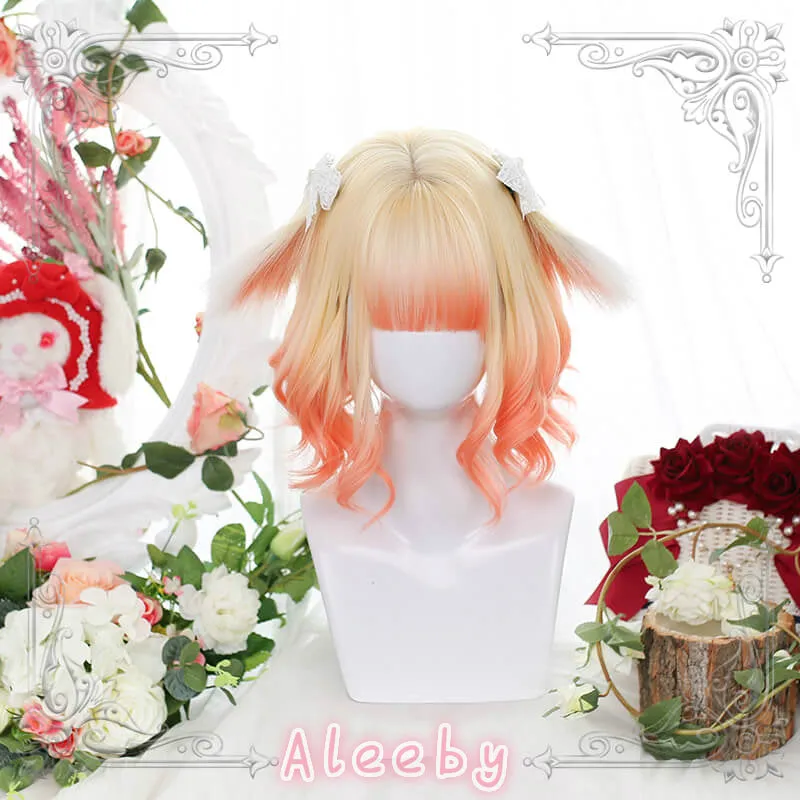 HARAJUKU LOLITA ''MILK TEA BUNNY'' IRREGULAR SHORT CURLS WIG BY51406