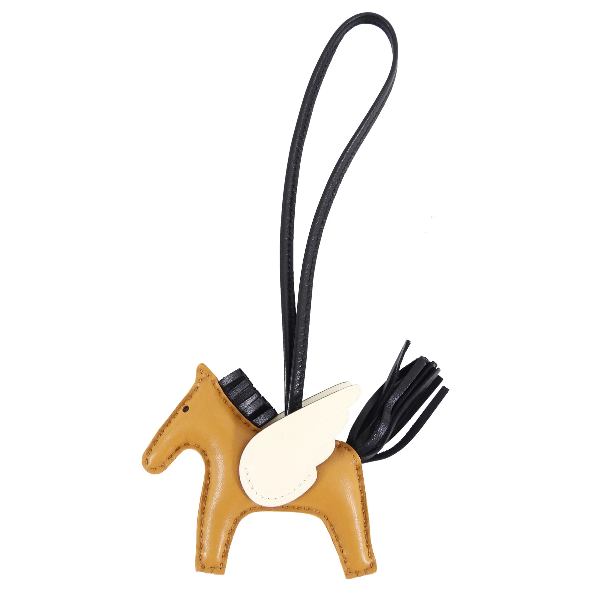 Hermes Rodeo PM Pegase Bag Charm - Sesame and Black