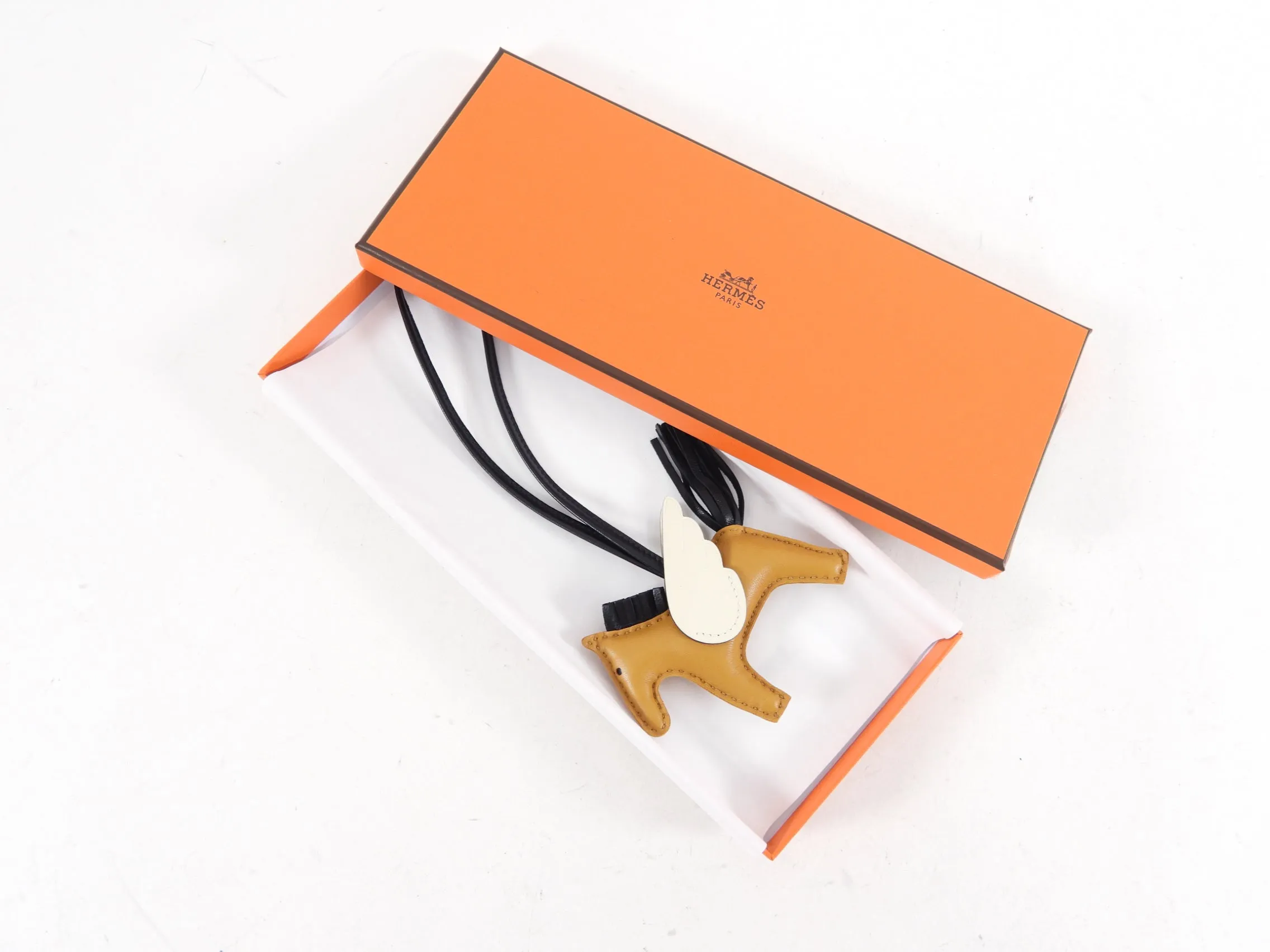 Hermes Rodeo PM Pegase Bag Charm - Sesame and Black