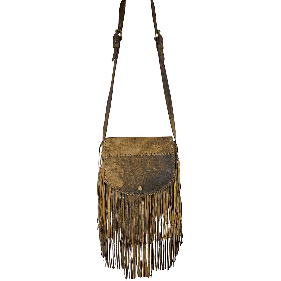 Juan Antonio Nubuck Suede Layered Fringe Shoulder Bag