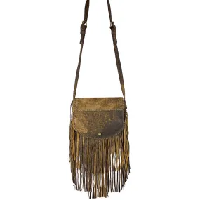 Juan Antonio Nubuck Suede Layered Fringe Shoulder Bag