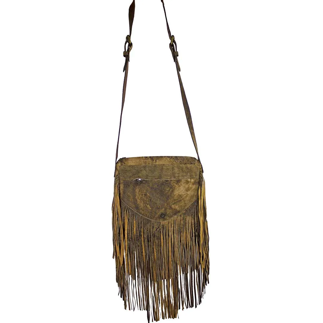 Juan Antonio Nubuck Suede Layered Fringe Shoulder Bag