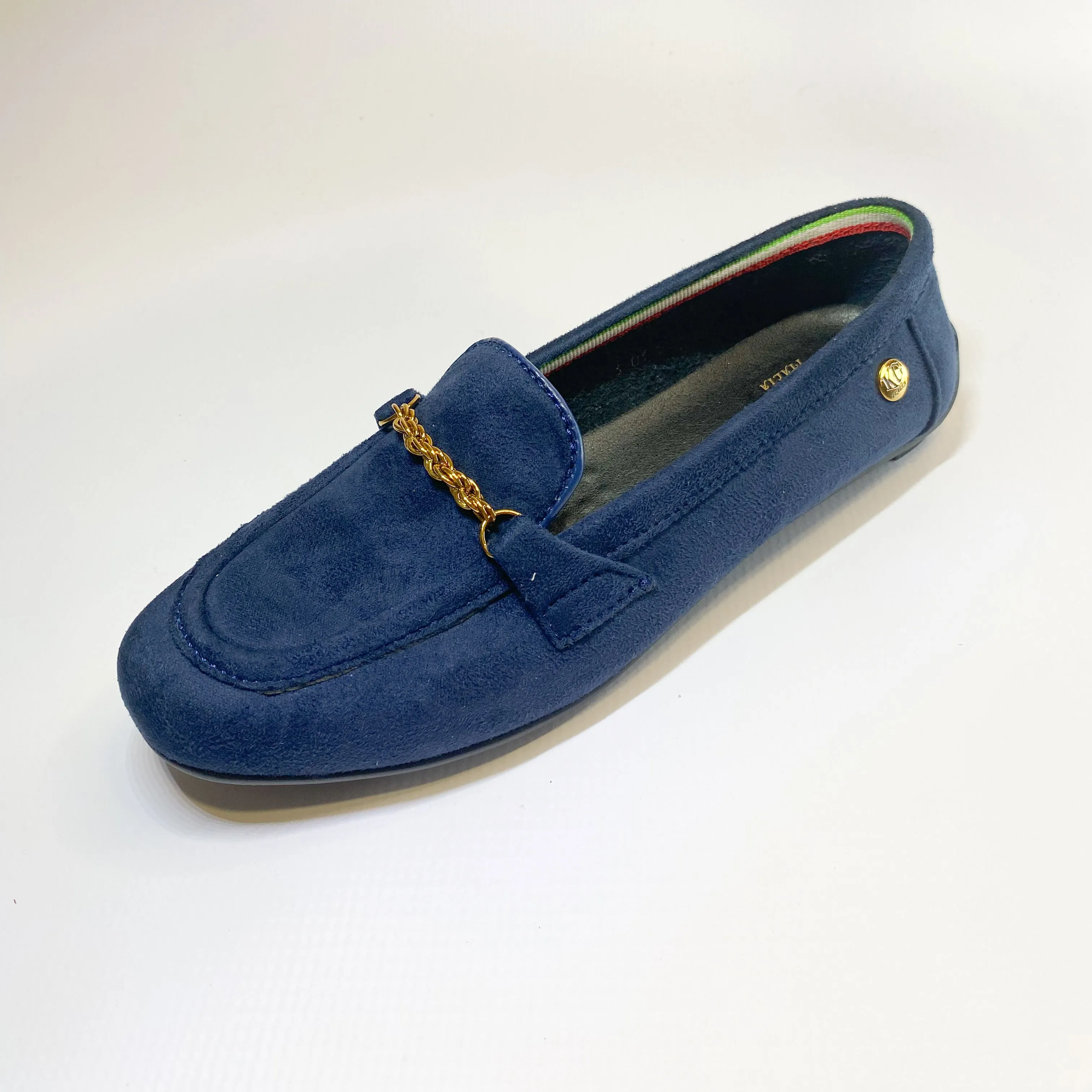 KG navy suede moccasin