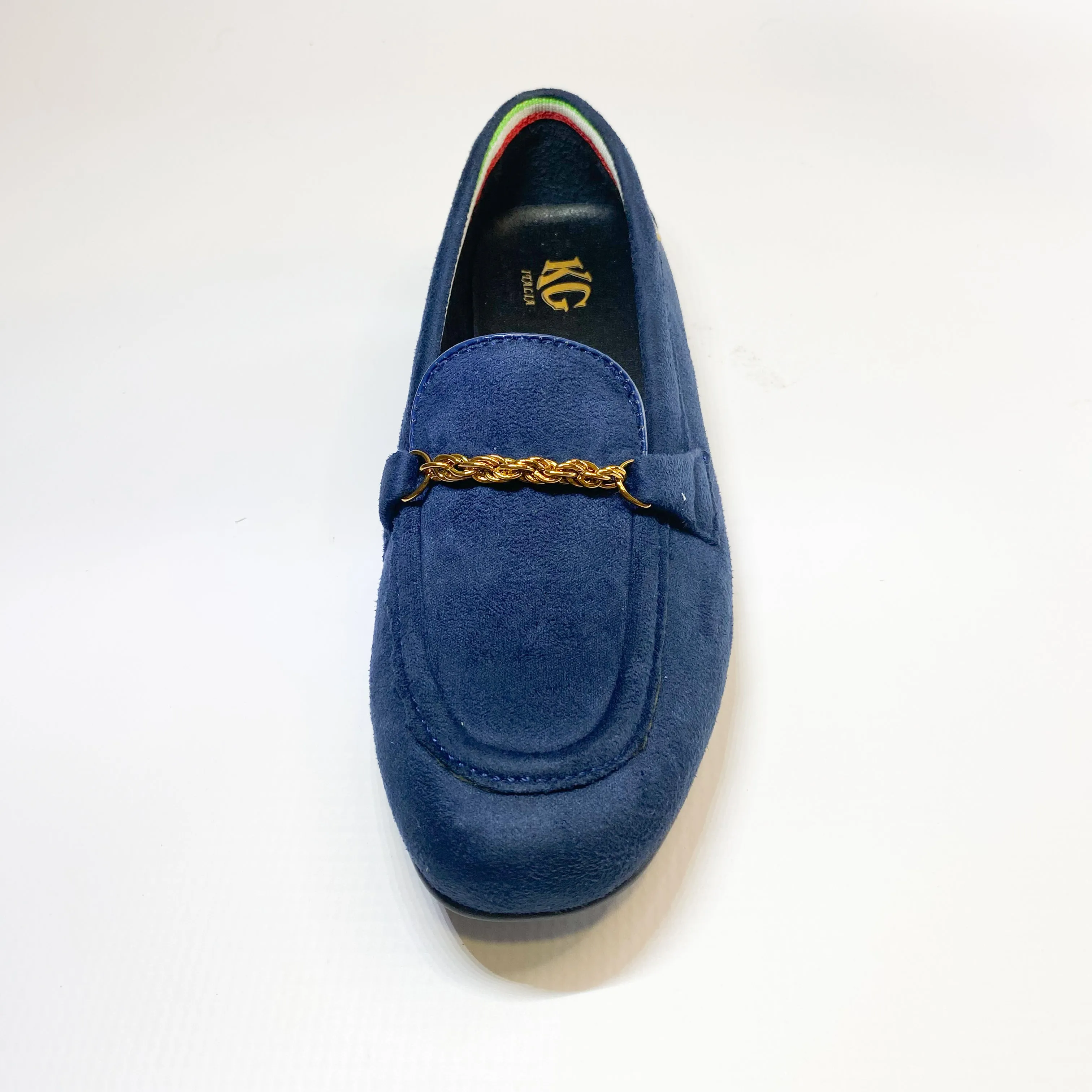 KG navy suede moccasin