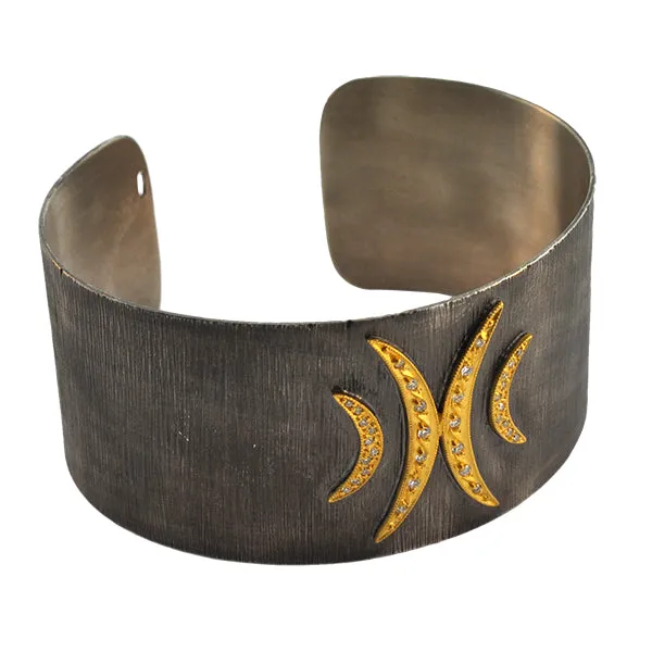 Kurtulan Silver Cuff with Crescent Moon