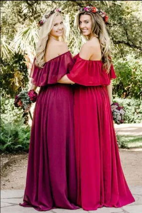 Latest Long Chiffon Bridesmaid Dress