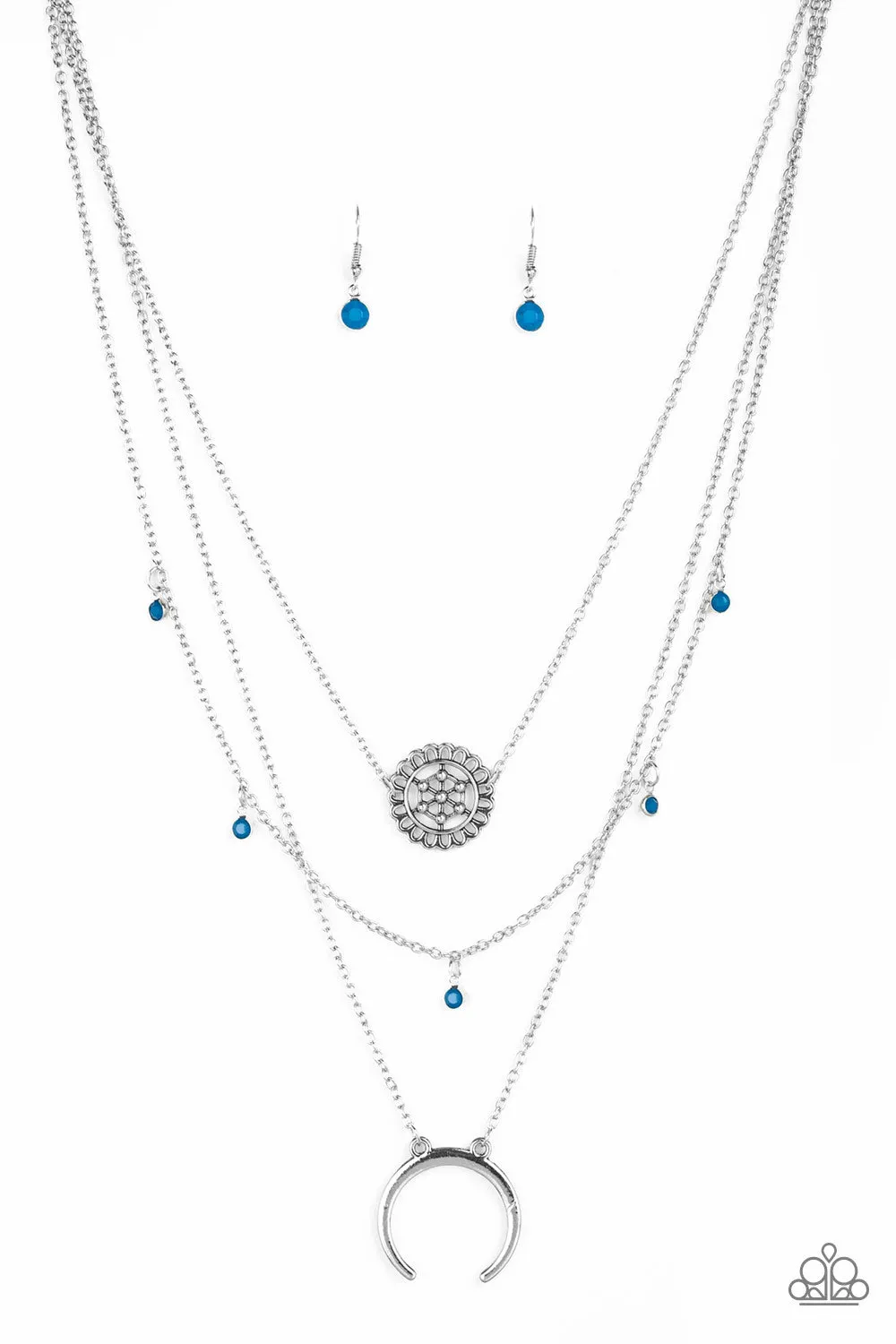 Lunar Lotus - Blue Necklace