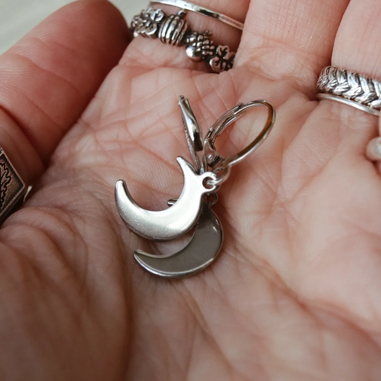 Mini Crescent Moon Hoops