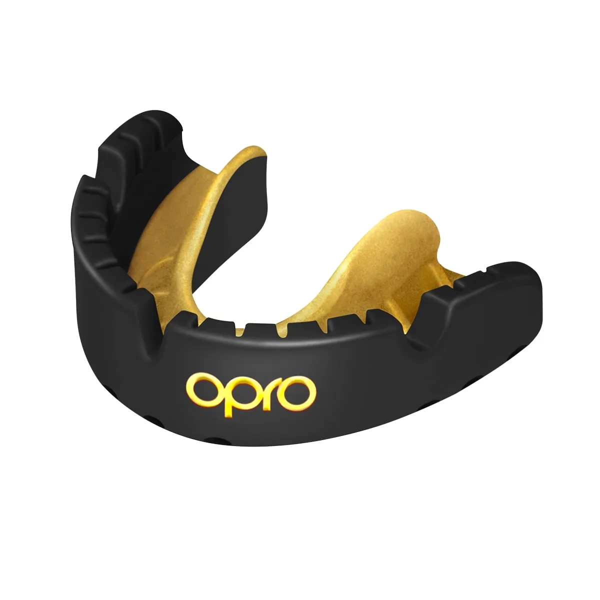 Opro Self Fit Adult Braces   Strap Mouthguard - Black / Gold