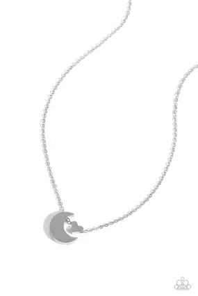 Paparazzi Low-Key Lunar Silver Necklace & Earring Set