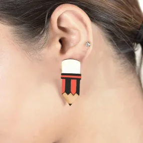 Pencil Hand Painted Earring