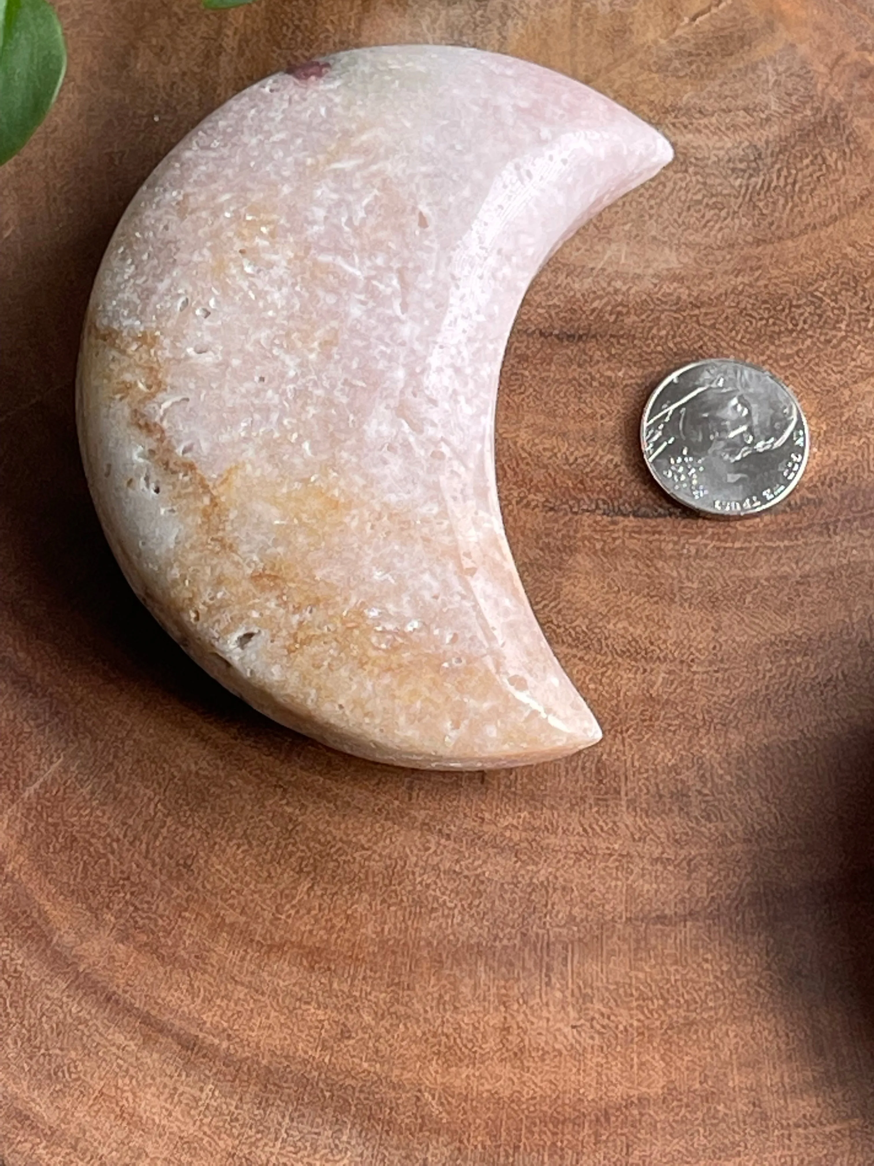 Pink amethyst crescent moon