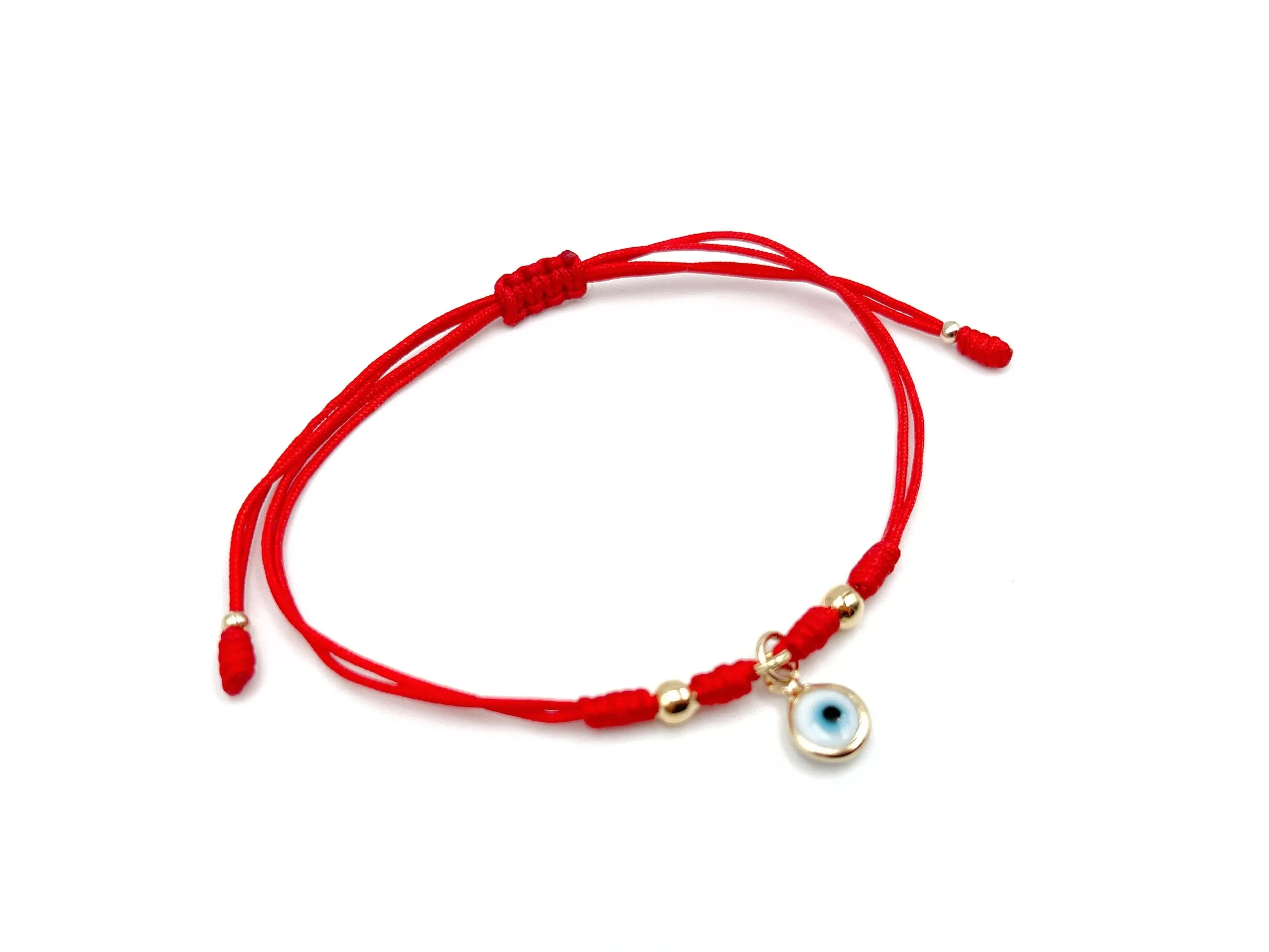 Powerful Red Bracelet Matching Set of 2 Red Strings Evil Eye & Hamsa Pendant