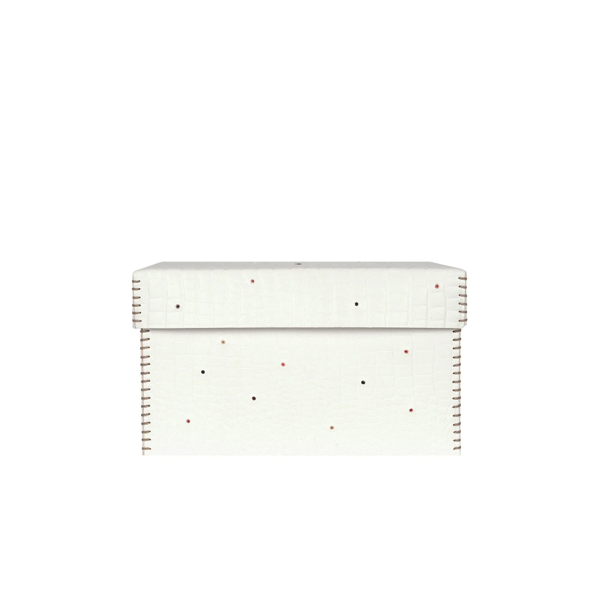 Scatola Perline M Printed Crocodile White