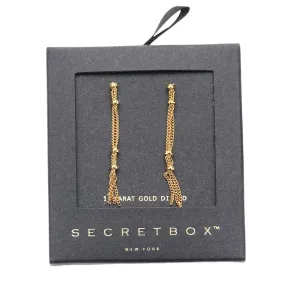 Secret Box 14K Gold Dipped Metal Chain Linear Dangle Earring