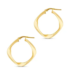 Shiny Square Gold Small Hoops