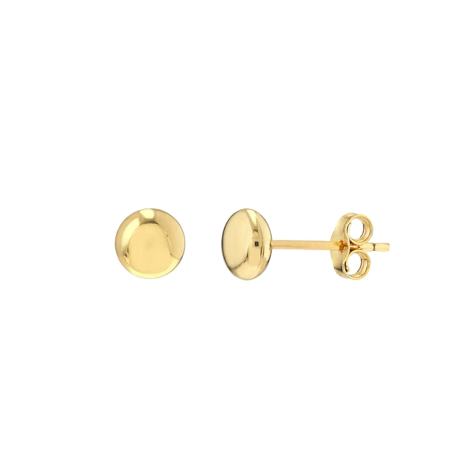 Small Flat Round Pebble Stud Earrings