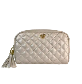 Small Makeup Bag - Pearl Quilted