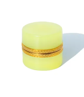 Small Round Light Lime Opaline Glass Box