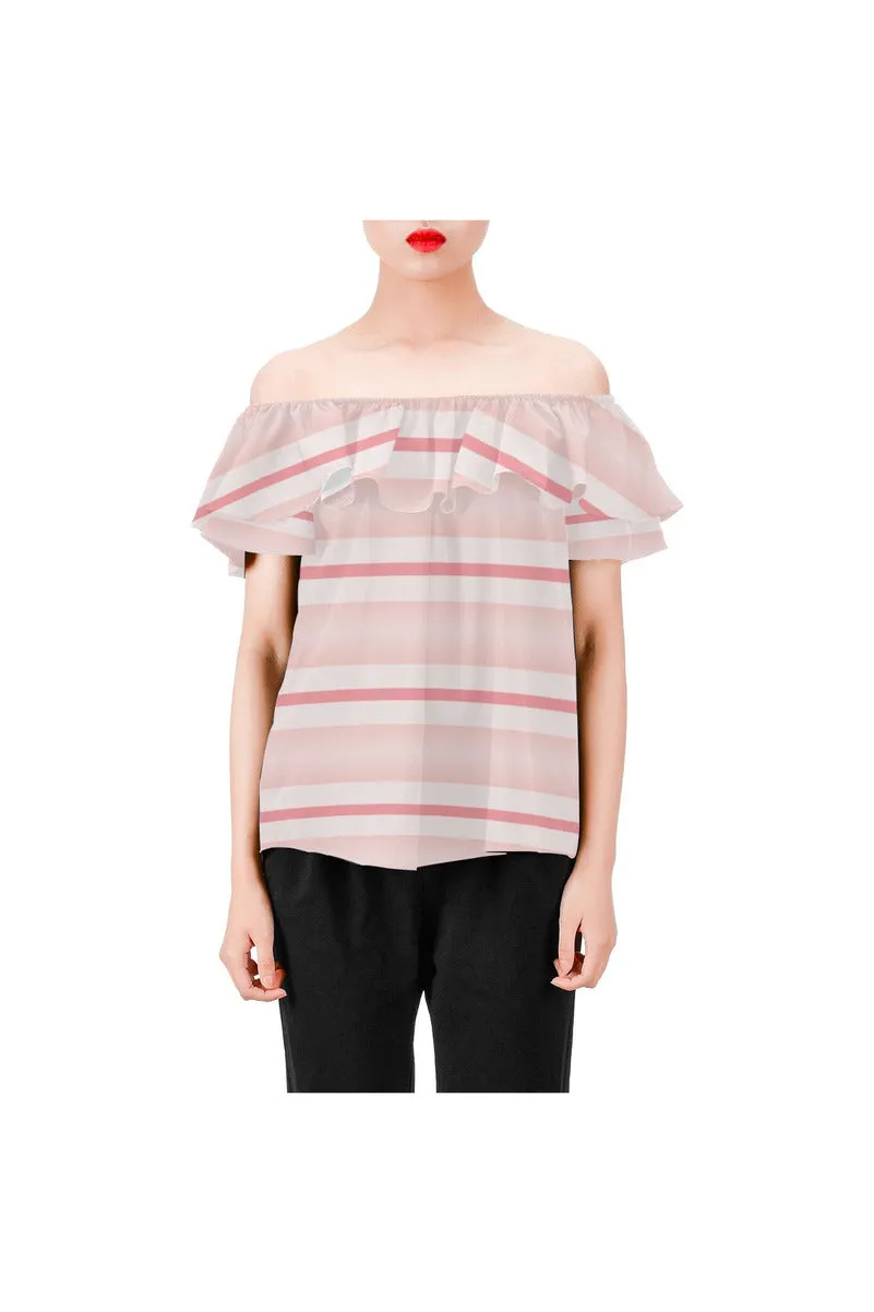 Think PInk Women's Off Shoulder Blouse with Ruffle