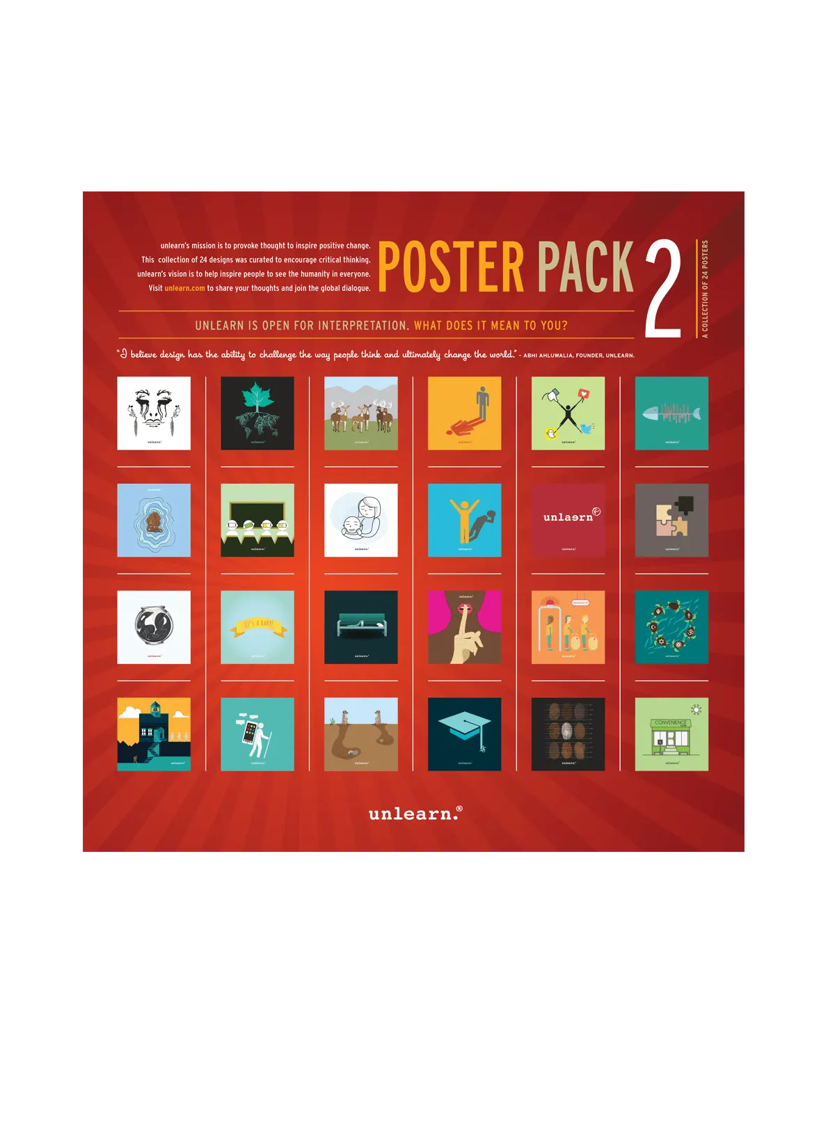 unlearn. Poster Pack 2 - Set of 24