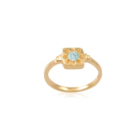 Vama | Estella Ring | Metal-Sterling Silver | Stone-Blue Topaz | Finish-Matt