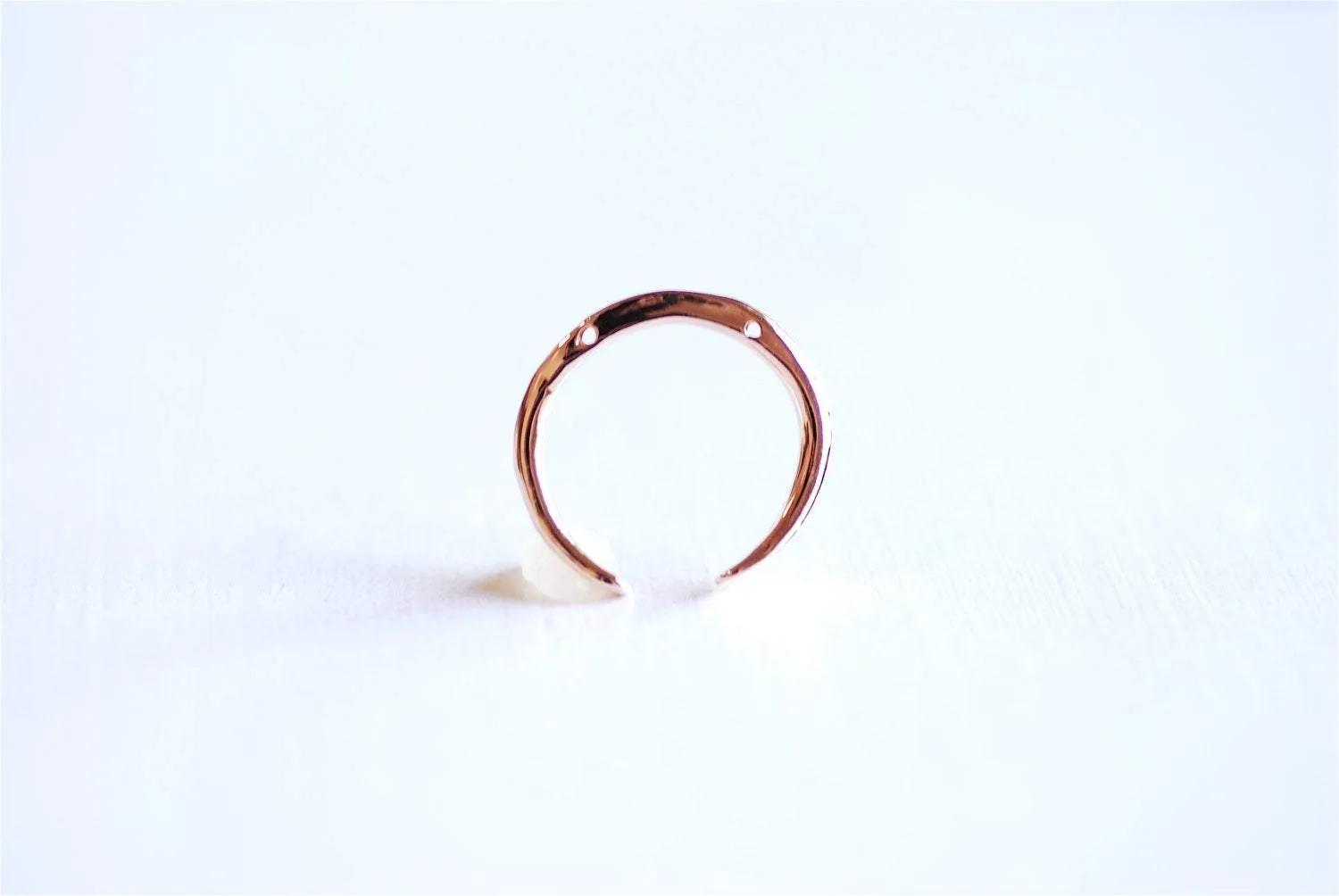 Vermeil Pink Wholesale Rose Gold Crescent Moon Connector Charm- 22k gold plated Half Moon Charm Link, Gold moon charm, Letter C, Upside down Moon, 300